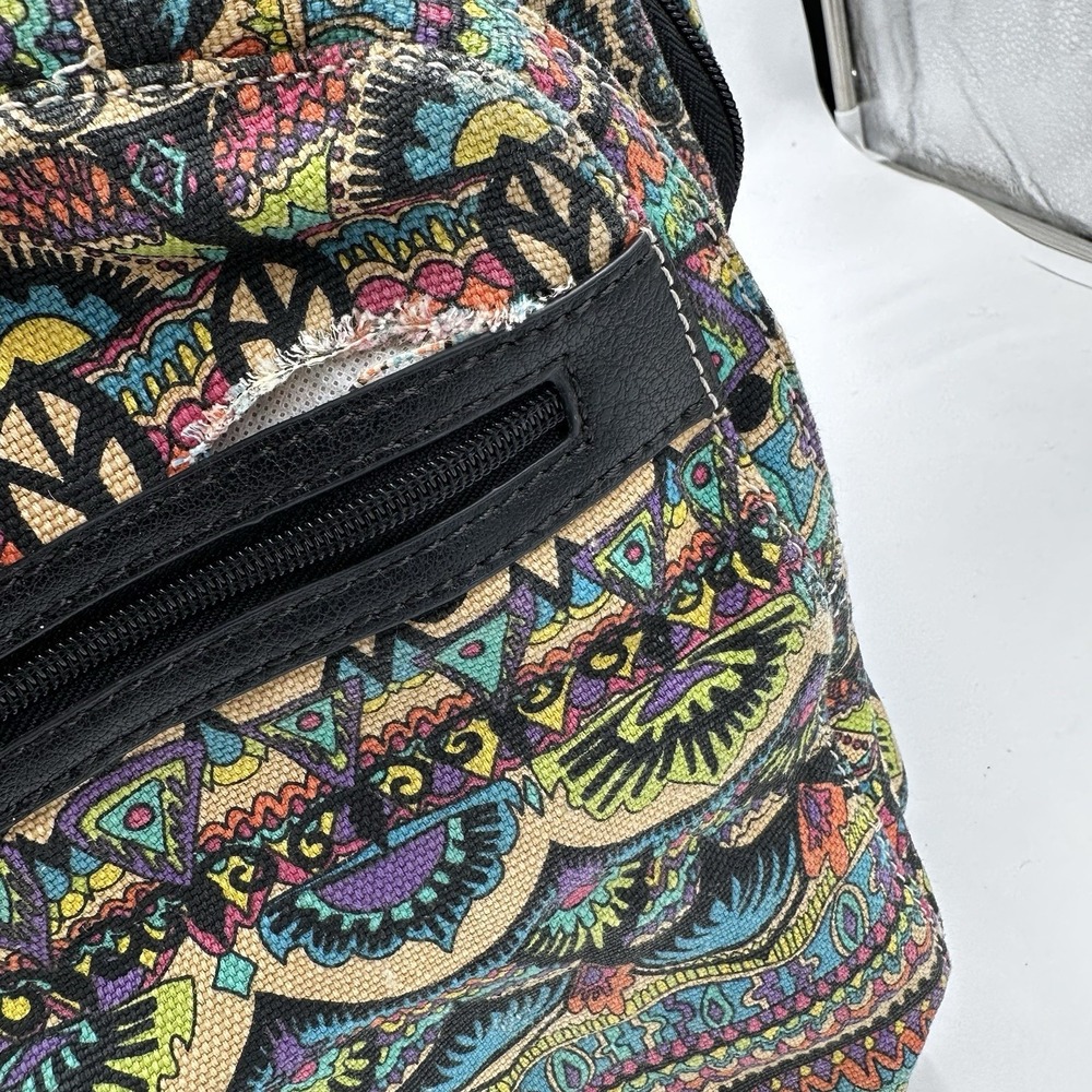 Sakroots Spirit Multicolor Geometric Backpack Zip Closure Pockets Adjustable - Picture 4 of 5